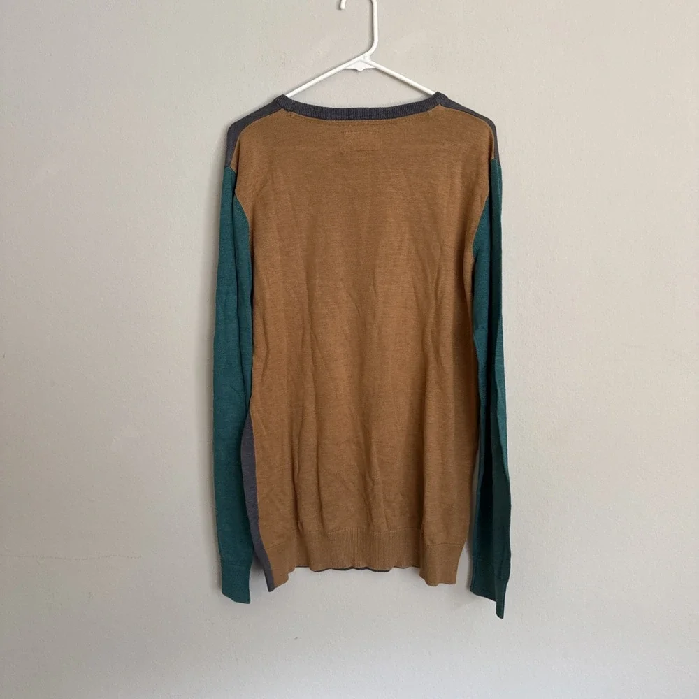 Billabong Crewneck Pullover Two Tone Sweater‎ Front Pockets Mens Size Large